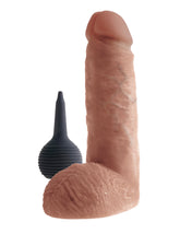 King Cock 8 Inch Realistic Squirting Cock with Balls Tan Realistic Dildos